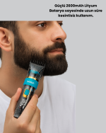 VGR V-695 Şarjlı Saç Sakal Tıraş Makinesi 2600mAh Batarya ve Kılavuz Taraklı - Görsel 3