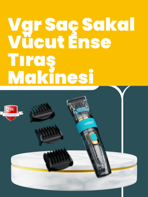 VGR V-695 Saç ve Sakal Kesme Makinesi LED Ekranlı 5 Uzunluk Ayarı