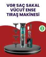 VGR V-695 Şarjlı Profesyonel Erkek Saç Sakal Tıraş Makinesi IPX7 Su Geçirmez