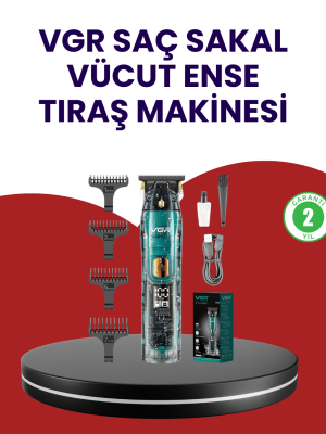 VGR V-695 Şarjlı Profesyonel Erkek Saç Sakal Tıraş Makinesi IPX7 Su Geçirmez