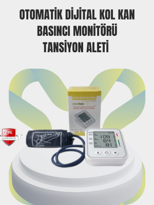 2 Kullanıcı Hafızalı USB Uyumlu Tansiyon Ölçer