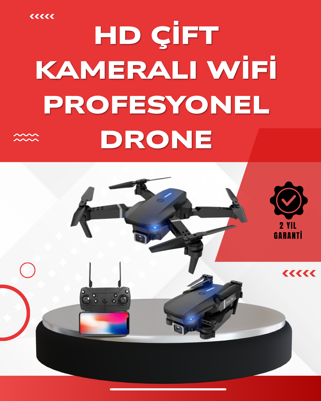 1210686_5-87.png 2.4G 4CH Katlanabilir Drone 100 Metre Uçuş Mesafeli - Görsel 1
