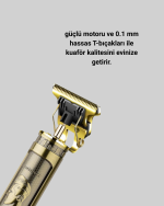 0.1 mm Hassas Kesim Tıraş Makinesi Şarjlı Metal Gövde - Görsel 2