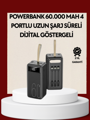 4 Çıkışlı Hızlı Şarj Destekli Powerbank