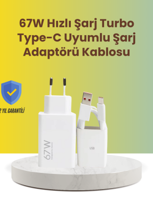 67W Hızlı Şarj Adaptörü ve Veri Aktarım Özellikli Type-C Kablo Seti