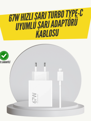 67W Turbo Hızlı Şarj Adaptörü ve Type-C Kablo Güvenli Şarj Teknolojisi