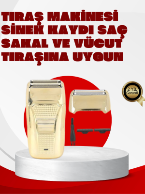 Erkek Saç Sakal Tıraş Makinesi Kablolu Altın Renk Dayanıklı