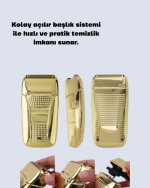 Erkek Saç Sakal Tıraş Makinesi Kablolu Altın Renk Dayanıklı - Görsel 2