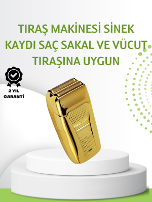 Çift Başlık ve Favori Şekillendirme Özellikli Altın Renk Tıraş Makinesi