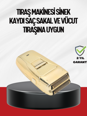 Altın Kaplama Kablolu Erkek Tıraş Makinesi Favori Aparatlı