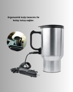Araç İçi Isıtıcı Termos Bardak Paslanmaz Çelik - Görsel 3