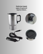 Araç İçi Isıtıcı Termos Bardak Paslanmaz Çelik - Görsel 4