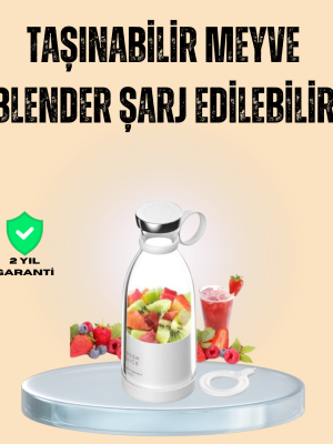 1200mAh Şarjlı, Hafif ve Pratik Taşınabilir Blender