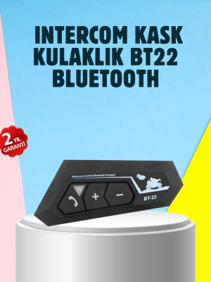 BT22 Motosiklet Kask İçi Bluetooth Kulaklık İnterkom Destekli