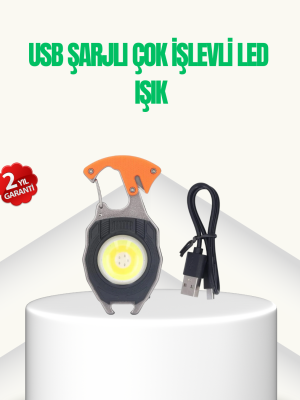 Çok İşlevli USB Şarjlı Anahtarlık Fener