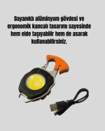 Çok İşlevli USB Şarjlı Anahtarlık Fener - Görsel 3