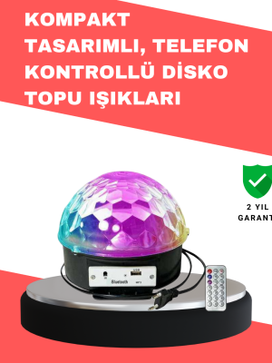 Çok Renkli LED Masaüstü Disko Topu Parti Aydınlatma Cihazı