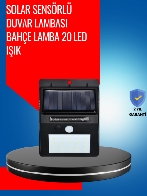 Solar Enerjiyle Çalışan IP65 Su Geçirmez 20 LED Duvar Lambası