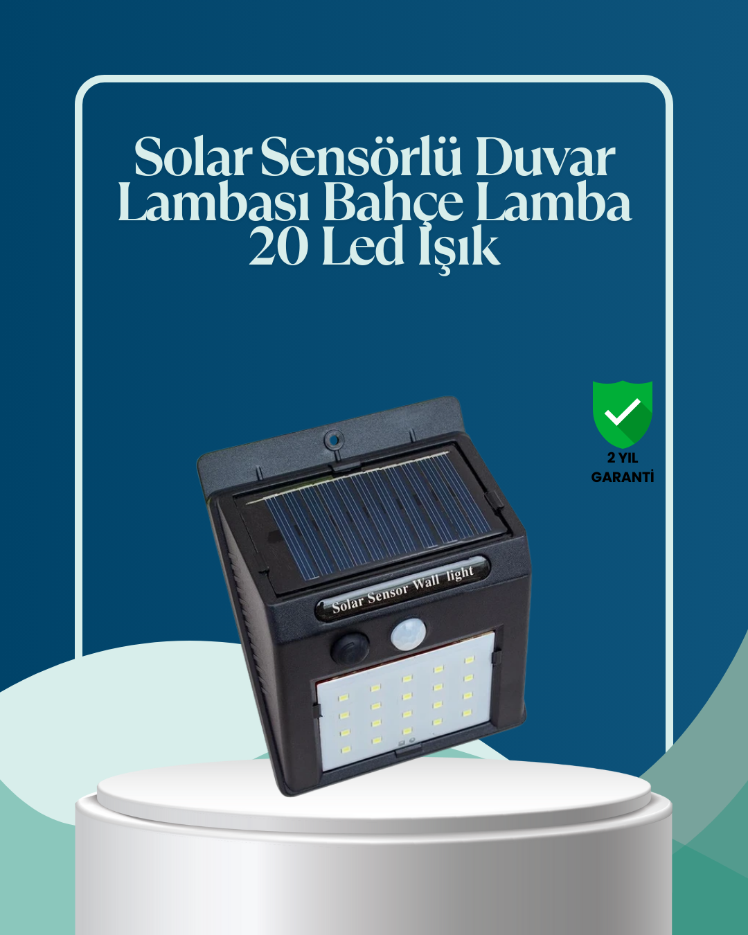 1210802_3-67.png Sensörlü 20 LED Solar Duvar Lambası 3 Metre Algılama Mesafesi - Görsel 1