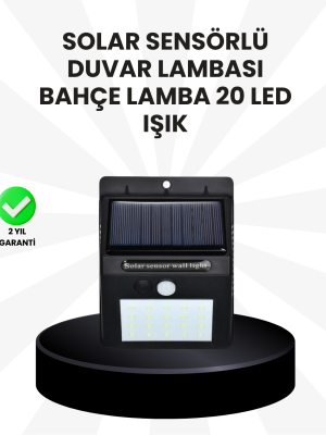 Su Geçirmez IP65 20 LED Solar Sensörlü Bahçe ve Veranda Aydınlatma