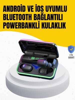 Su Geçirmez E10 Bluetooth Kulaklık Powerbank ve Gürültü Engelleme