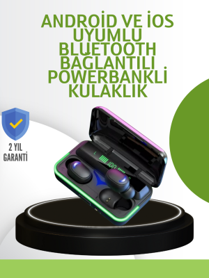 Oyun Modlu E10 Bluetooth Kulaklık Powerbank ve LED Ekranlı