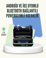 E10 Powerbank Şarjlı Bluetooth 5.1 Kulaklık Spor ve Oyun İçin