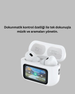 Dokunmatik Ekranlı Bluetooth Kulaklık ANC Gürültü Önleme Suya Dayanıklı - Görsel 5