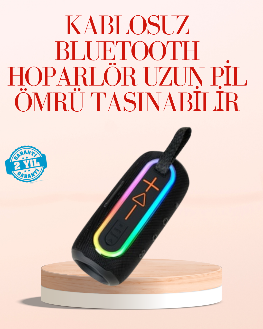 1210834_1-62.png Taşınabilir Bluetooth Hoparlör Kırmızı IP67 Su Geçirmez - Görsel 1