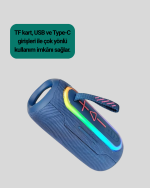 Taşınabilir Bluetooth Hoparlör Kırmızı IP67 Su Geçirmez - Görsel 3