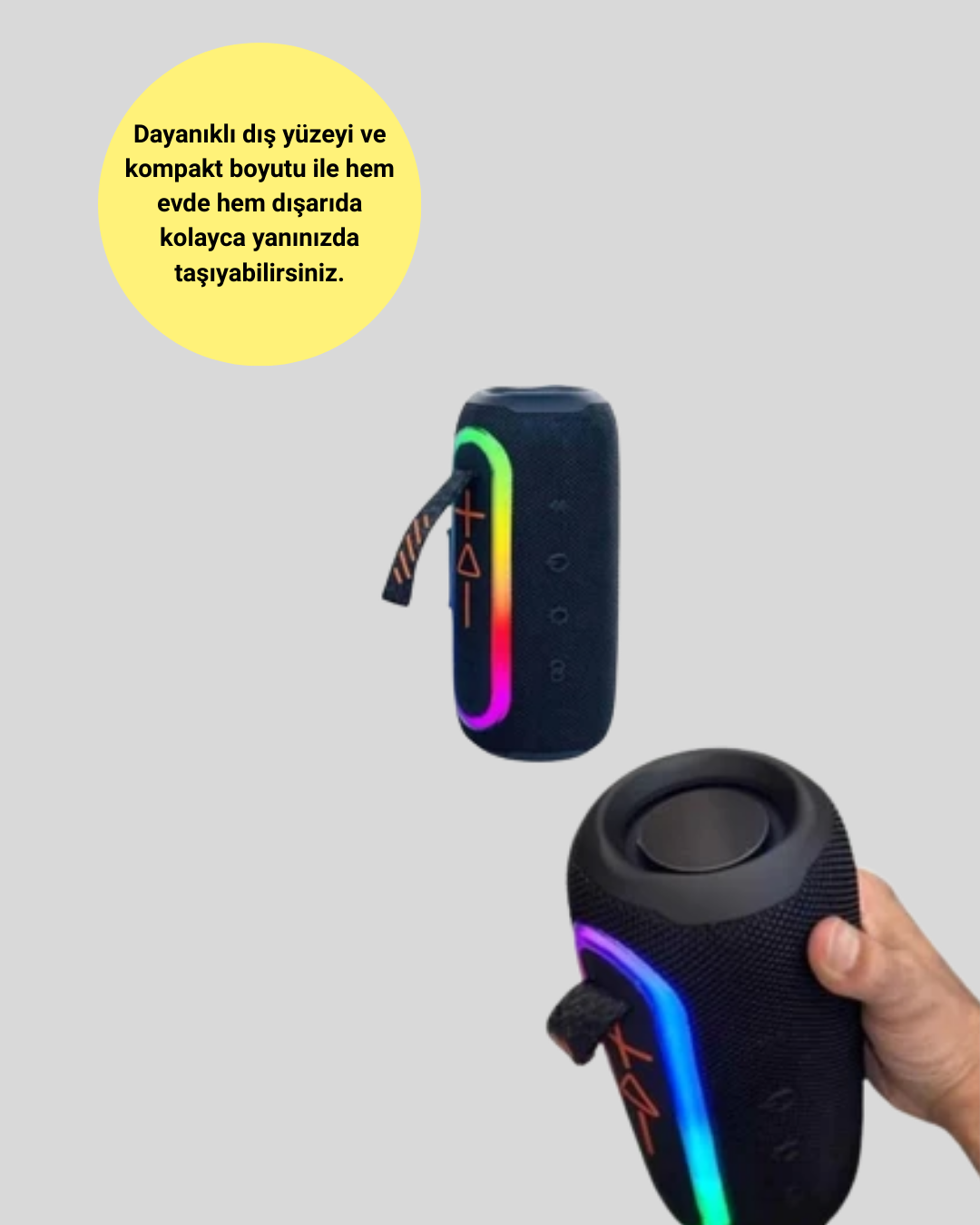 1210834_9-60.png Taşınabilir Bluetooth Hoparlör Kırmızı IP67 Su Geçirmez - Görsel 4