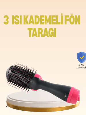 3 Isı Kademeli 1200W Saç Şekillendirme Fırçası.