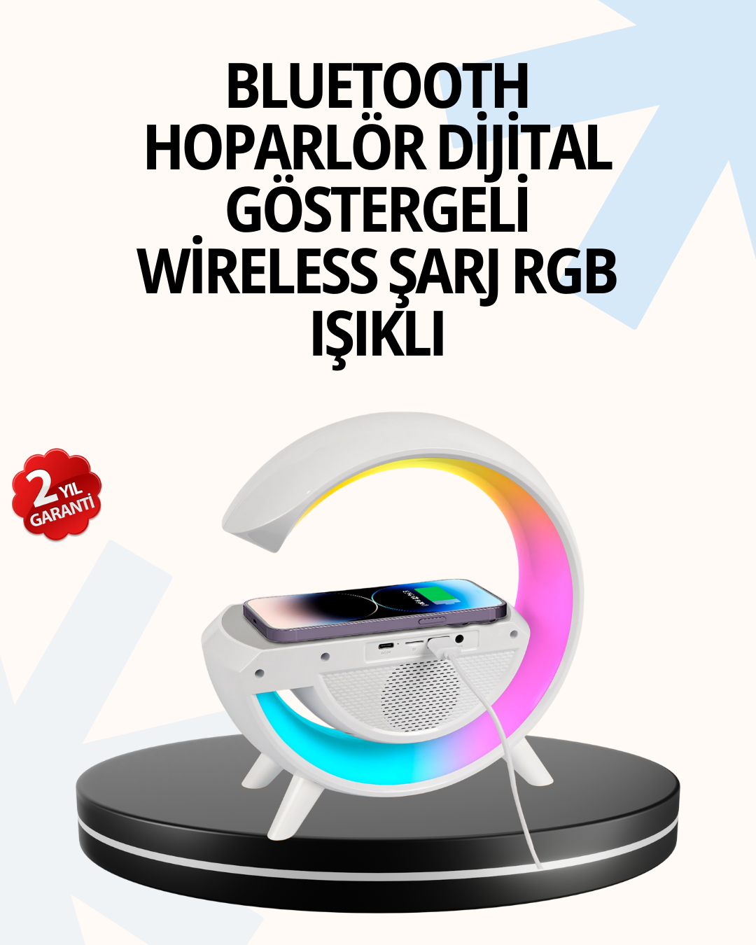 1210867_4-55.png 15W Hızlı Şarj Destekli LED Atmosfer Işığı ve Alarm Fonksiyonlu Lamba - Görsel 1