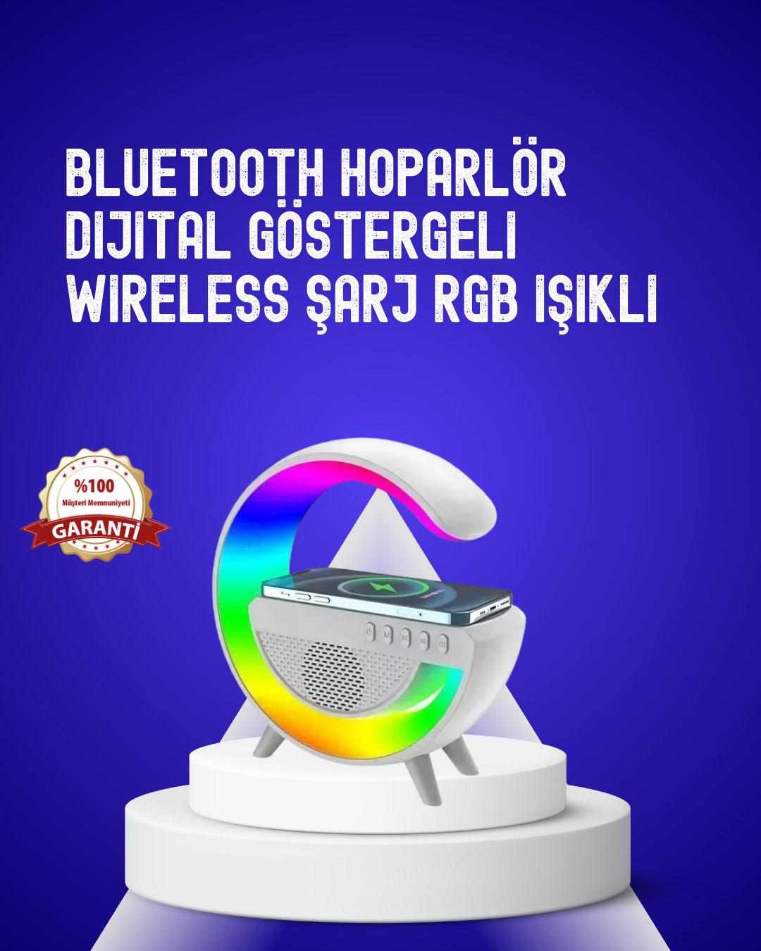 1210868_3-55.png 13 Renk Seçenekli Kablosuz Şarj Cihazlı LED Lamba - Görsel 1