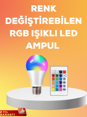 RGB Uzaktan Kumandalı LED Ampul 16 Renk A Kalite 2025 Model Orijinal