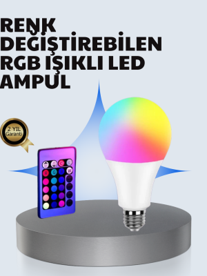 A Kalite 2025 RGB LED Ampul Uzaktan Kumandalı 16 Renkli Lamba