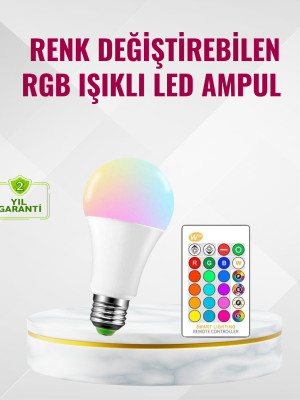 RGB Uzaktan Kumandalı LED Ampul 16 Renk Dekoratif Aydınlatma