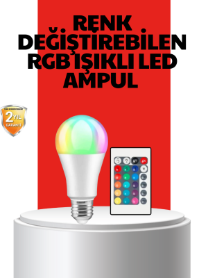 RGB Uzaktan Kumandalı LED Ampul 16 Renkli A Kalite Orijinal