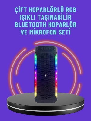 Ev ve Dış Mekan Kullanımına Uygun RGB Işıklı Hoparlör