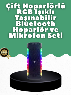 Yüksek Ses Güçlü Kablosuz Hoparlör  Karaoke Mikrofonlu