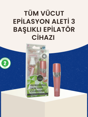 3 Başlıklı Kadın Yüz ve Vücut Tüy Temizleme Makinesi