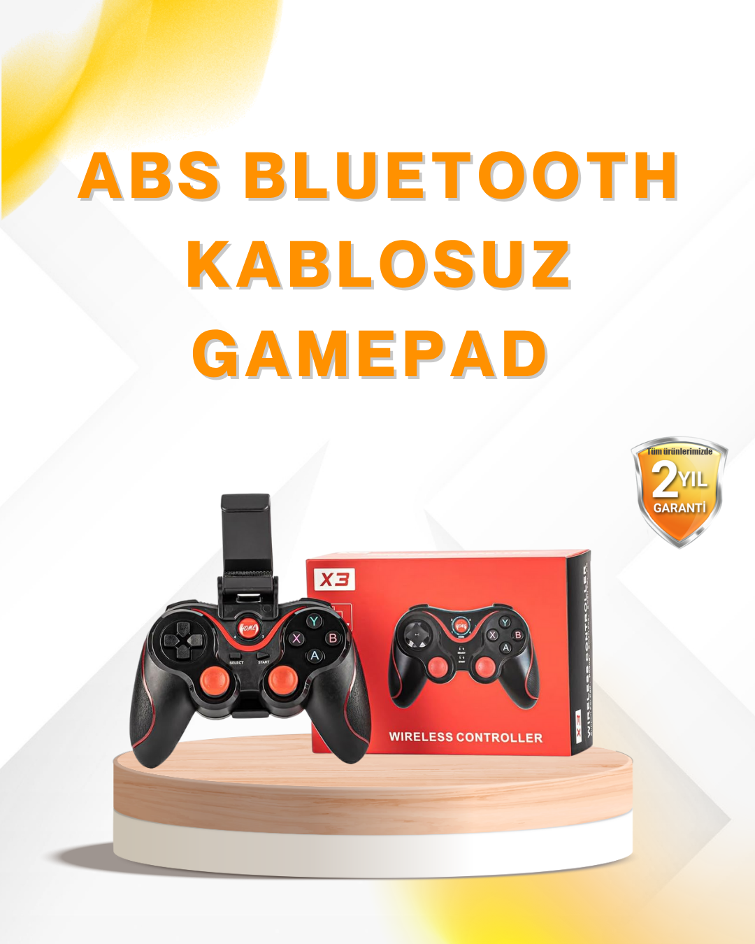 1210966_2-45.png Kablosuz Bluetooth Gamepad PC Android TV Uyumlu Oyun Kumandası - Görsel 1