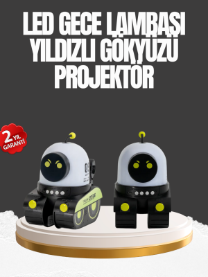 Çocuk Odası İçin Müzikli ve Işıklı Robot Projektör