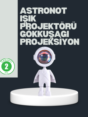Astronot Tasarımlı Gün Batımı Efektli Şarjlı LED Lamba