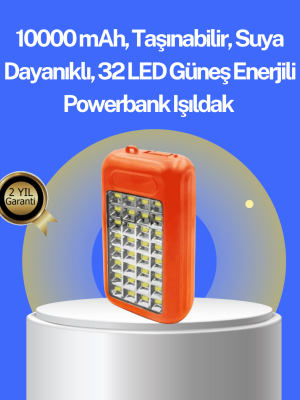 Suya Dayanıklı Güneş Paneli Destekli Powerbank ve Işıldak