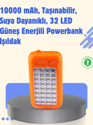 Gold Silver GS-875 Güneş Enerjili Powerbank ve 32 LED Işıldak