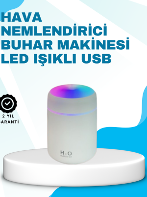 LED Işıklı Sessiz Masaüstü Nemlendirici – 3 Buhar Modu