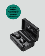 Bluetooth 5.1 Kablosuz Kulaklık – 3500 mAh Şarj Kutulu - Görsel 3