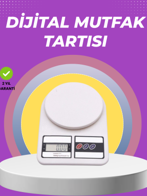 Beyaz Plastik Dijital Mutfak Tartısı – 24x16.8x1.5cm