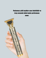 Şarjlı Titanyum Bıçaklı Saç Kesme Makinesi - Görsel 2
